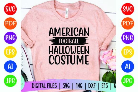 American Football Halloween Costume Graphics for T-Shirt Designs