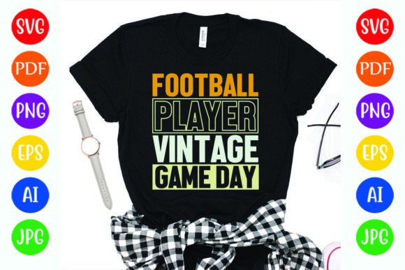 Football Player Vintage Game Day Graphics for T-Shirt Designs