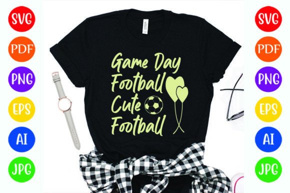 Game Day Football Cute Football Graphics & T-Shirt Designs