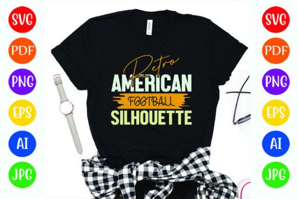 Retro Football Silhouette: Graphics for T-Shirt Designs